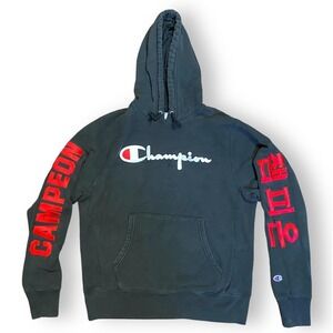 Champion Reverse Weave City Pack Hoodie International Chain Script Black Red‎